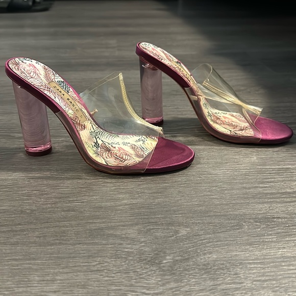 ZARA Pink Acrylic Heels - Picture 3 of 7